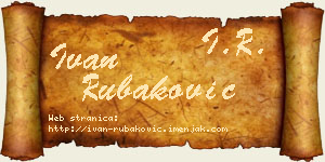 Ivan Rubaković vizit kartica